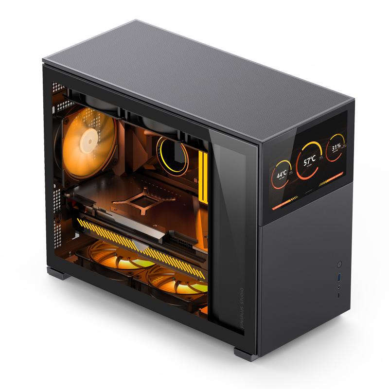 Jonsbo D31 Screen mATX Case. Tempered Glass - Sort