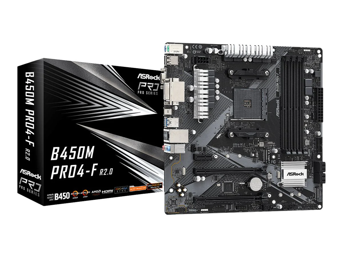 ASRock B450M Pro4-F R2.0 Micro-ATX AM4 AMD B450