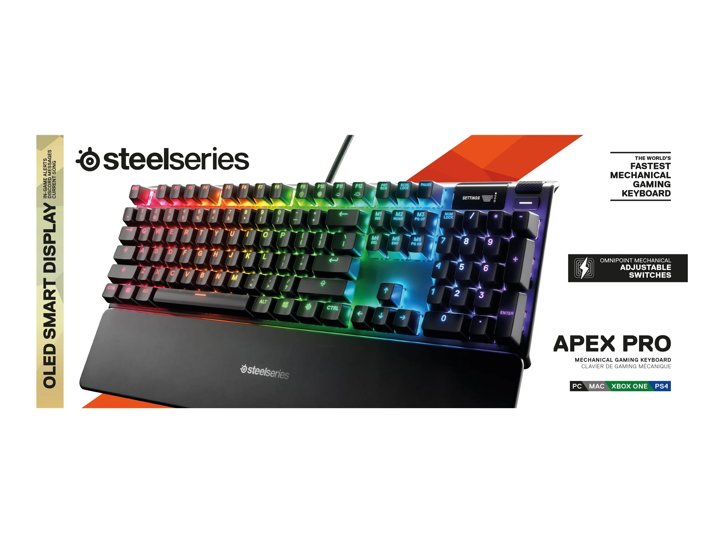 SteelSeries Apex Pro Tastatur. mechanisches RGB-Kabel