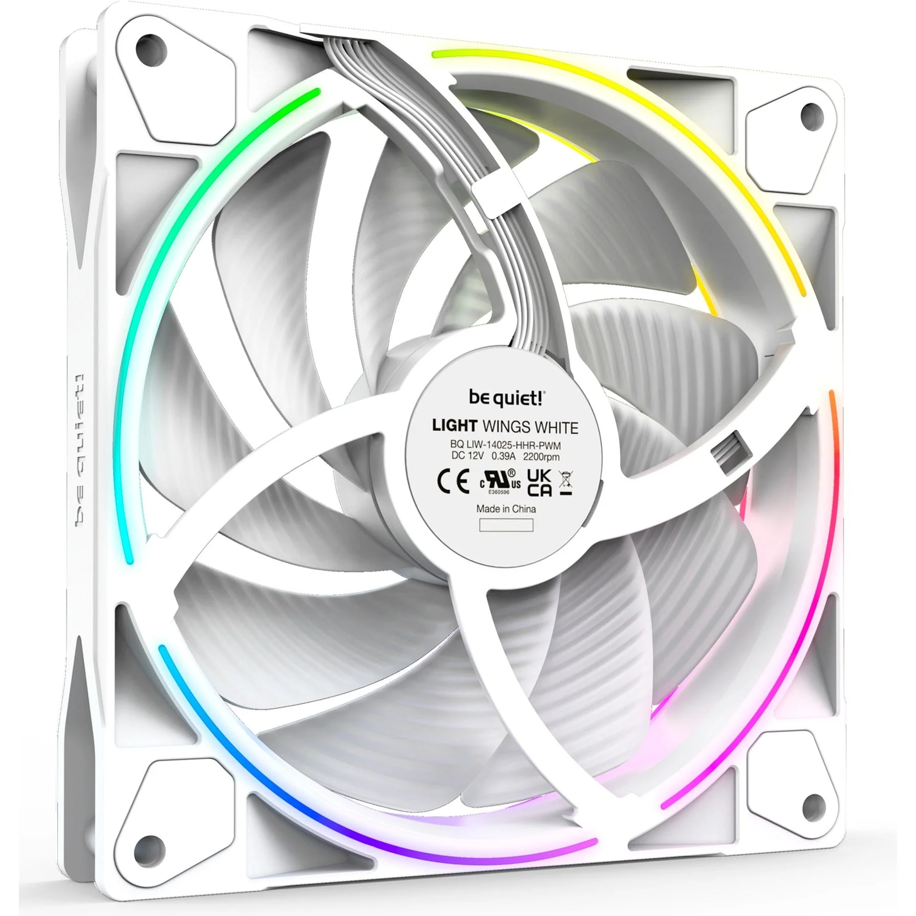 be quiet! Light Wings White 140mm PWM high-speed triple pack. case fan (white. pack of 3. incl. ARGB hub)