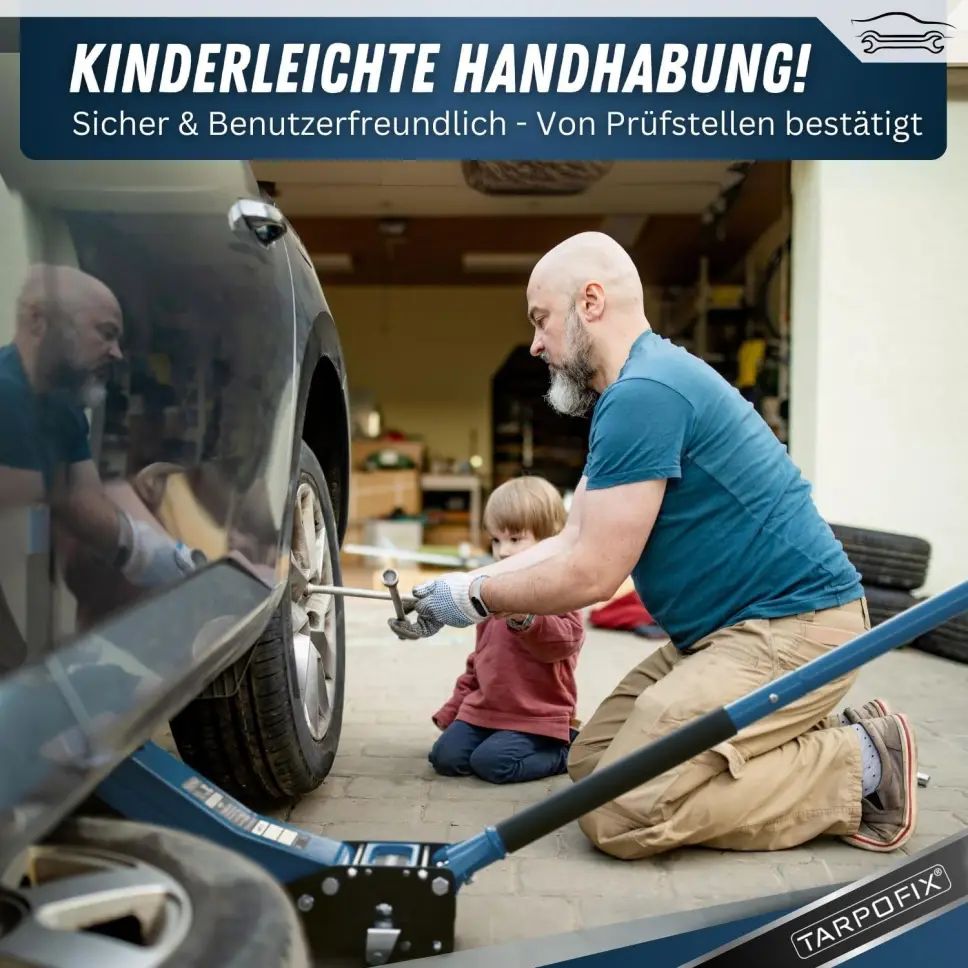 Tarpofix庐 Hydraulic Jack 3t (75-505mm Lifting Height) | Premium Twin Cylinder Jack | Flat hydraulic jack for SUVs and low-profile vehicles - Online Shop