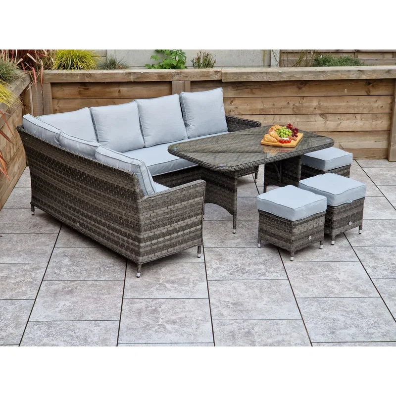 Auberta Wicker 9 - Person Garden Lounge Set - Online Shop