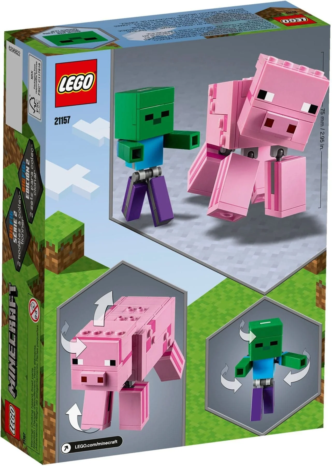 LEGO Minecraft– Große Schweinefigur mit Baby-Zombie (21157)
