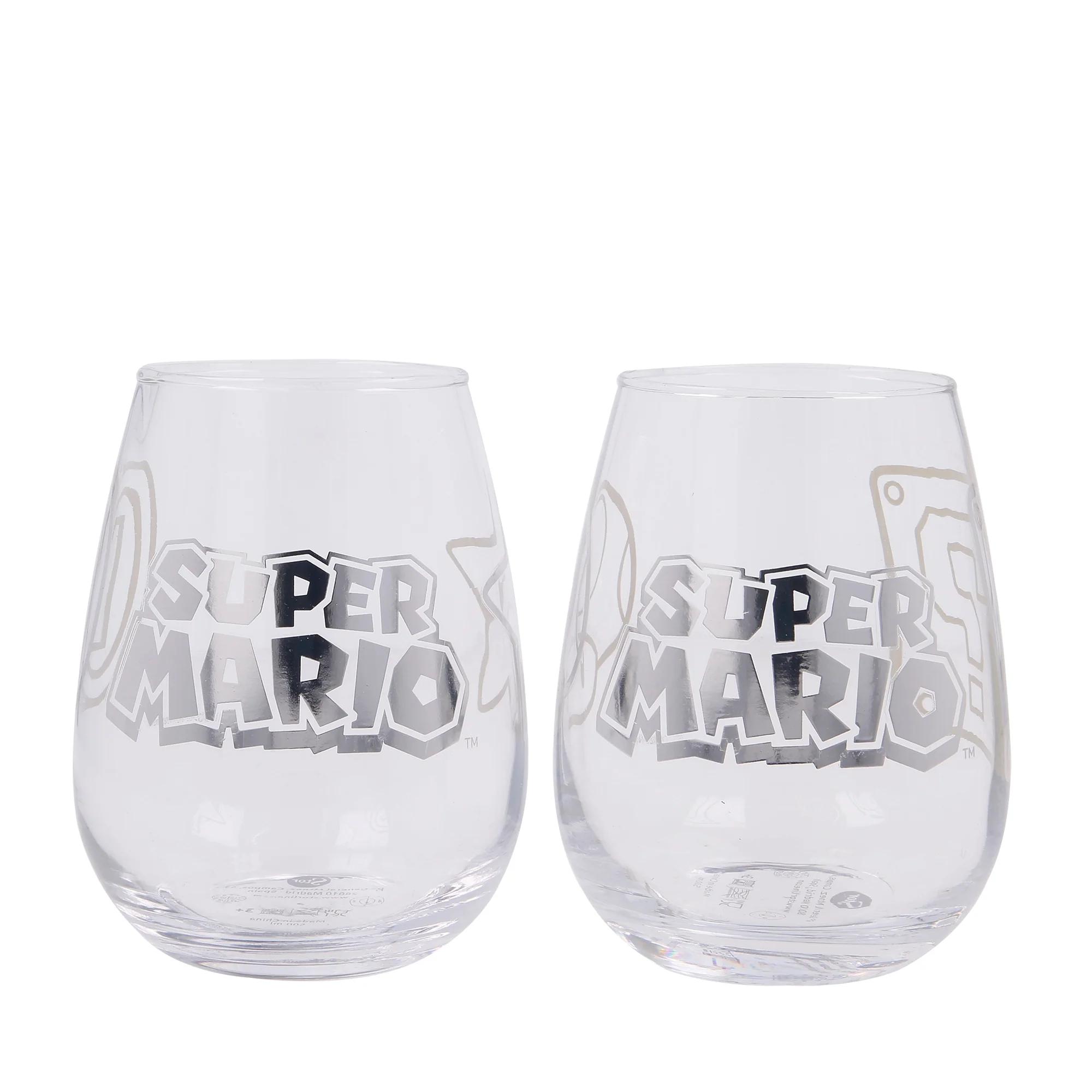 Super Mario - 2 Krystal Glas Sæt