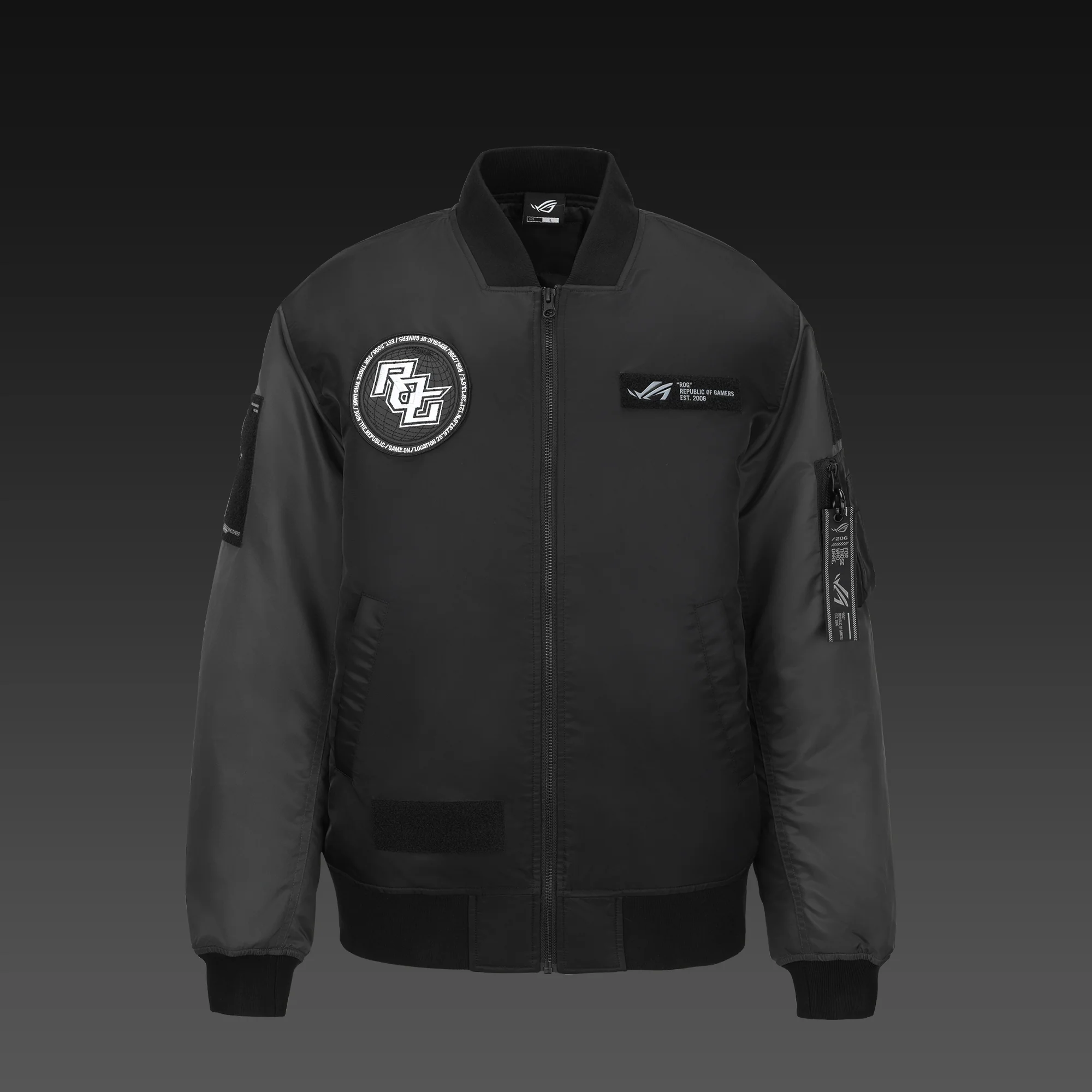ASUS ROG COSMIC BOMBER JACKET - Regular Fit - Sort Grå