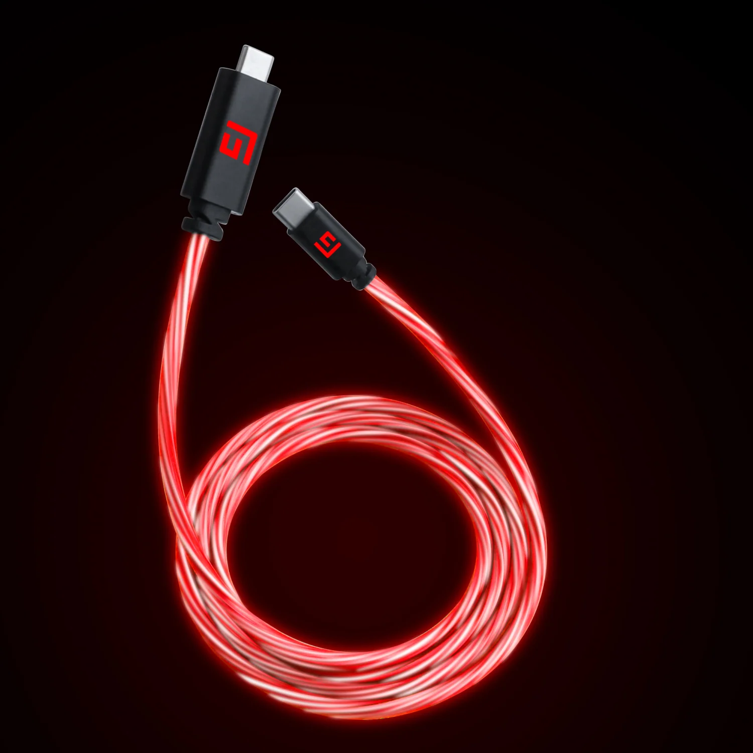 FLOATING GRIP 3M USB-C/USB-C CABLE WITH LED LIGHT - RED