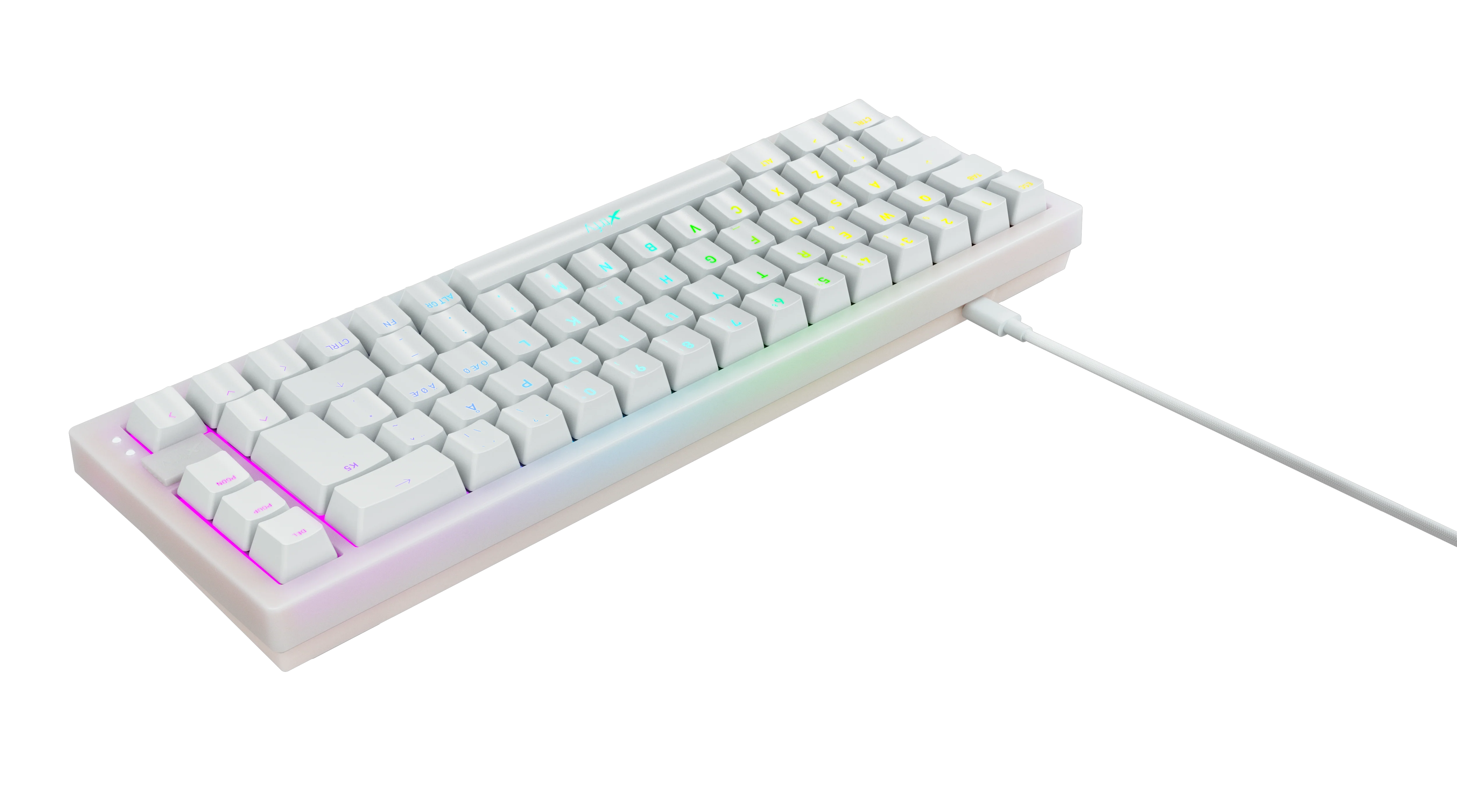 Xtrfy K5 RGB. kompakt. 65 % transparentes Weiß