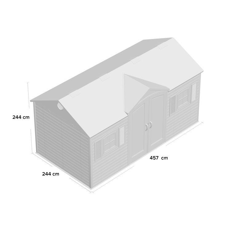 457 cm x 244 cm Ger&auml;teschuppen aus Kunststoff