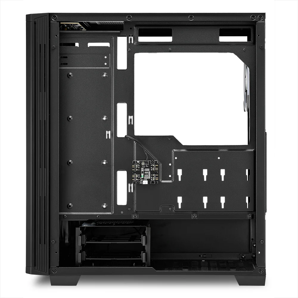 Sharkoon RGB LIT 100 tower case (black. front and side panel of tempered glass)
