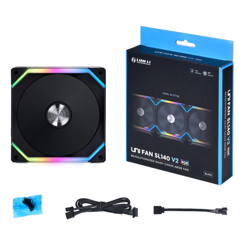 Lian Li UNI FAN SL V2 140 RGB-PWM-L眉fter. Schwarz– 140 mm