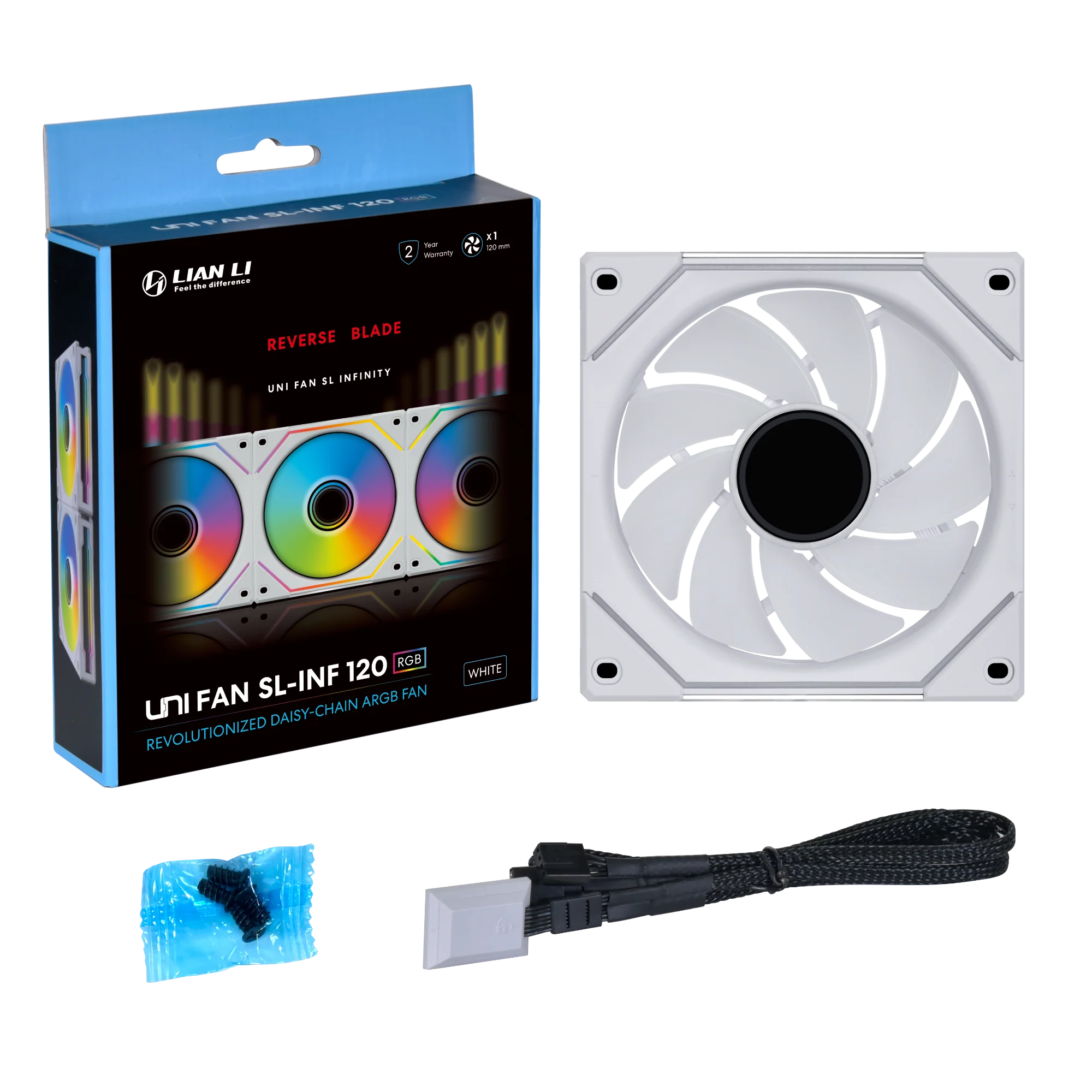 Lian li UNI FAN SL INF Hvid blÆser - 120mm infinity RGB. PWM