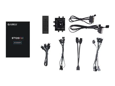Lian Li ST120 RGB-PWM-Lüfter 3er-Pack + Controller– Schwarz– 120 mm