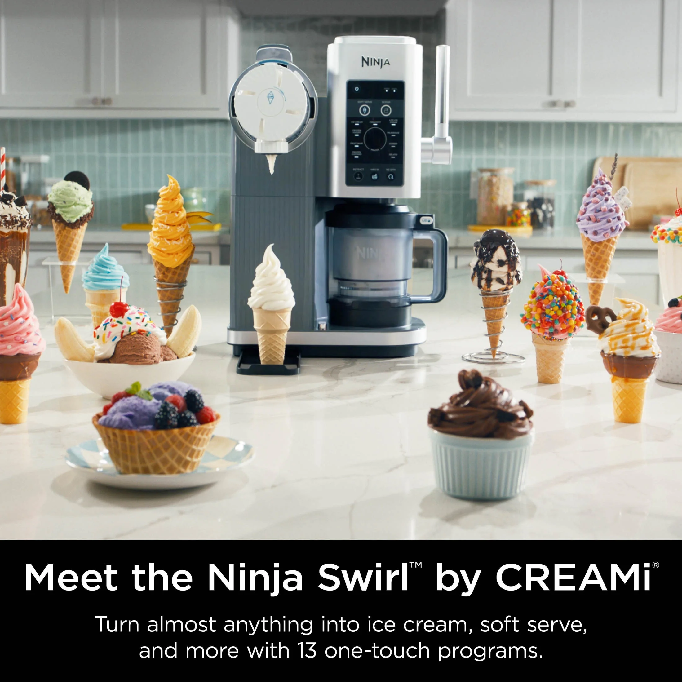Ninja Swirl? by CREAMi? Soft Serve and Ice Cream Maker, 13 One-Touch Programs, NC701