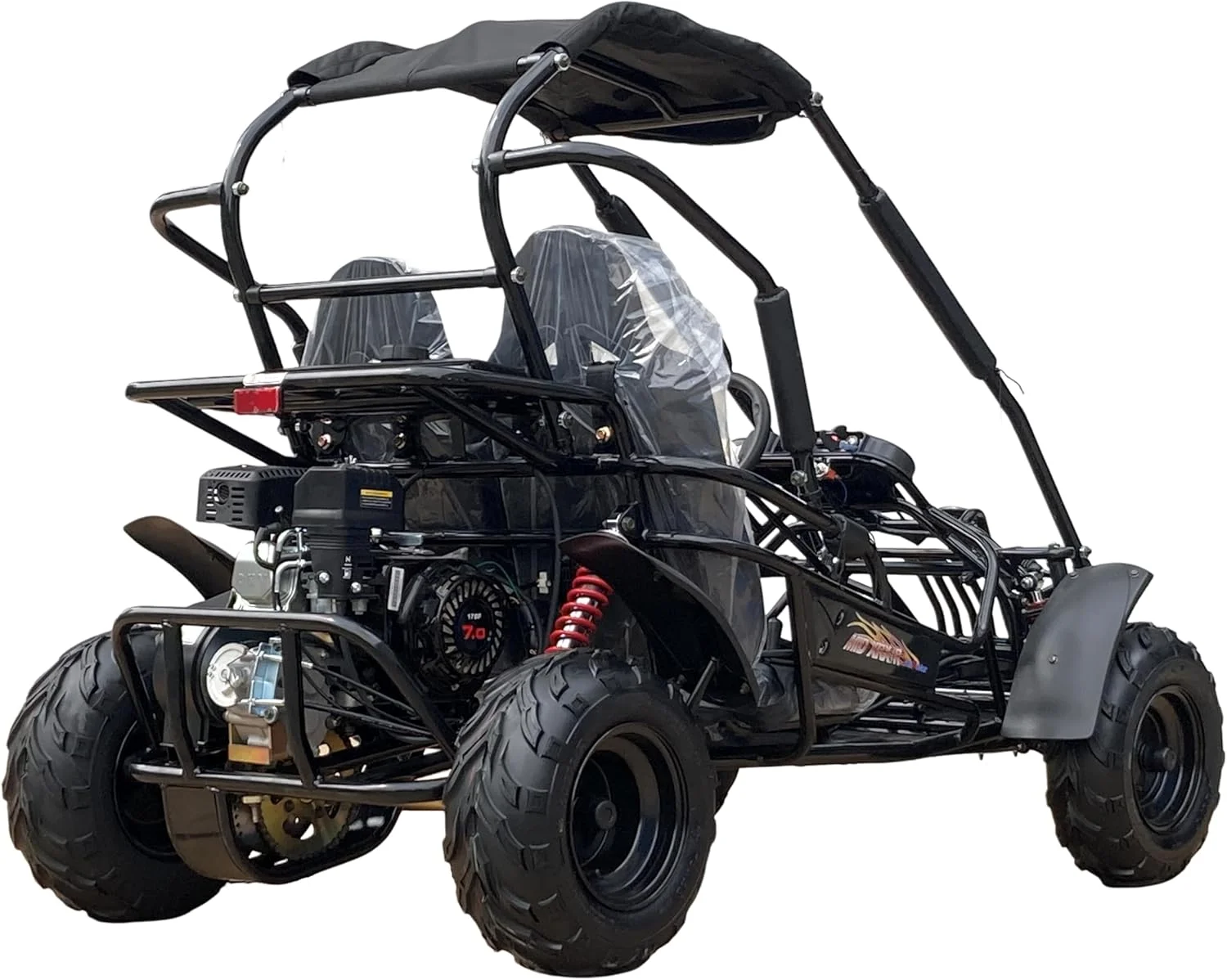 TRAILMASTER Mid XRX/R - Deluxe Go Kart Buggy with Reverse, Full roll cage and Safety Harness, Ages 10 and up, 196 CC Electric Start. with Assembled Version Now! (Pre-Assembled, Black)