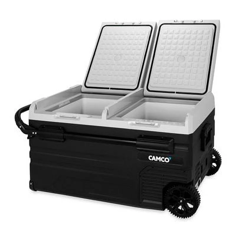 Camco CAM-750 75-Liter Portable Compact Fridge/Freezer | Features Bluetooth Capable Remote Access & 2 Compartments w/Dual Zone Cooling | Adjusts from -4�� F to 68�� w/2 Cooling Modes ECO & MAX (51520)