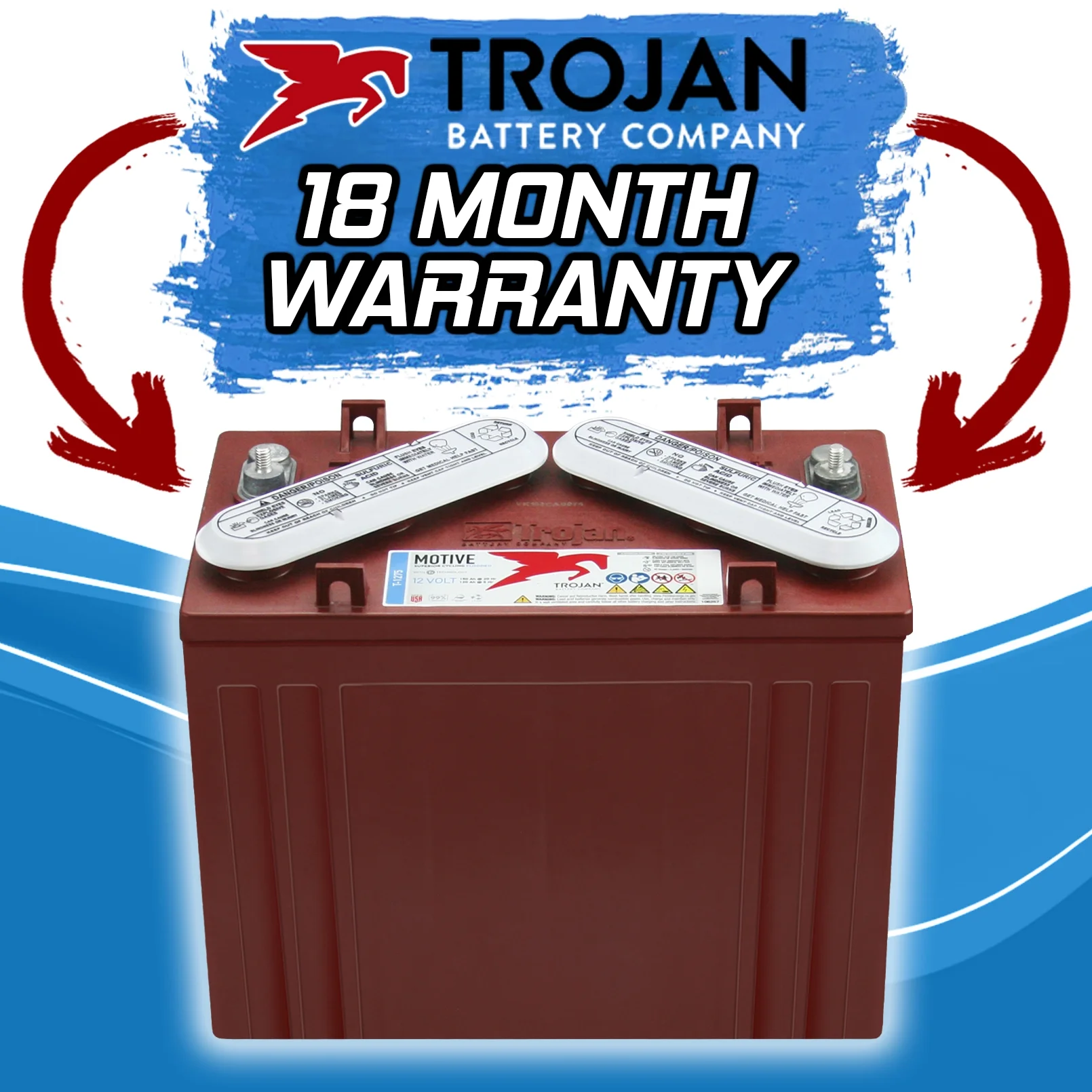 Trojan T-1275 12V 150Ah Flooded Lead Acid GC12 Deep Cycle Battery x6