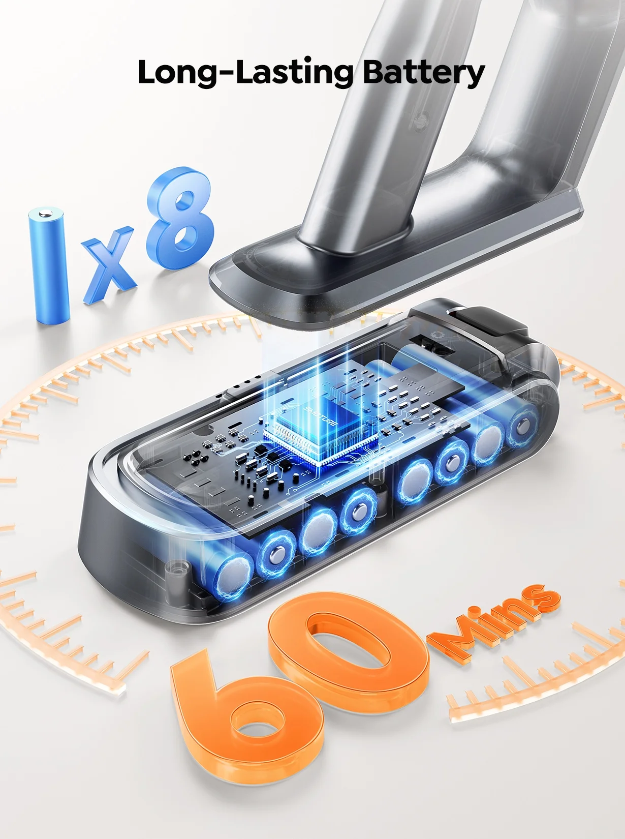 Buture VC90 Cordless Stick Vacuum Cleaner with Mattress Mite Removal Brush, 55KPA Strong Suction for Carpet Hardwood Floor