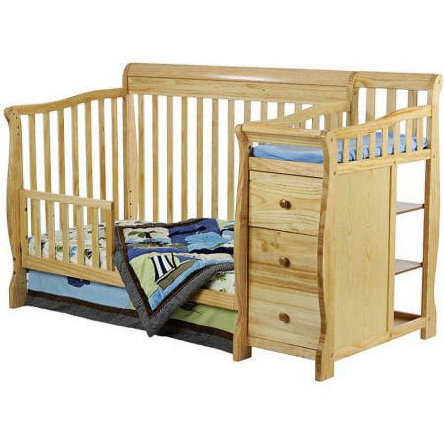 Dream On Me Brody 5-in-1 Convertible Crib with Changer. Natural