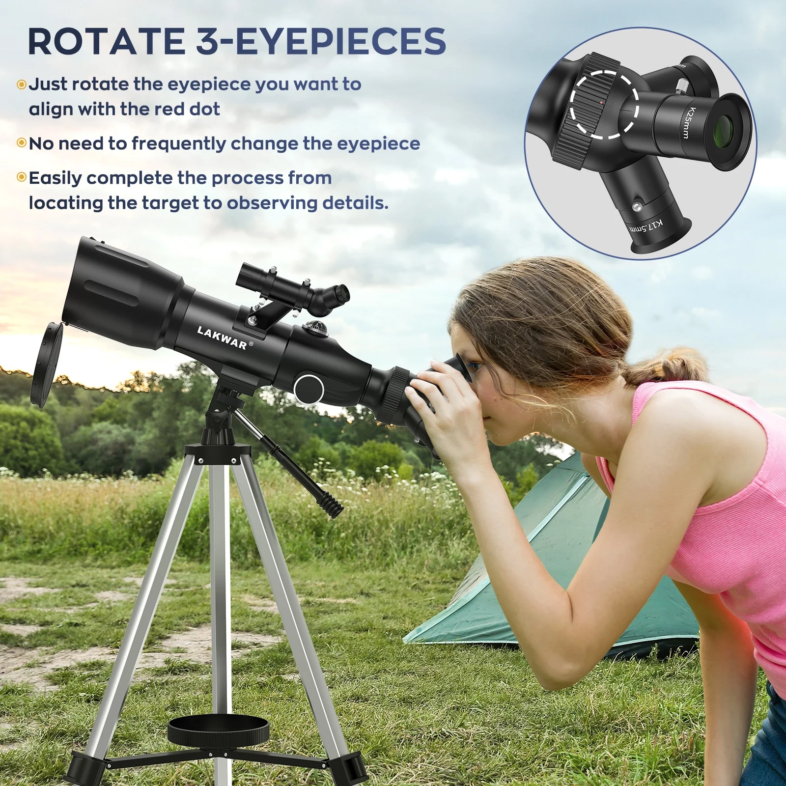 Telescope for Adults,400mm Refractor Telescope for Astronomy Beginners��16X-132X),Upgraded Telescope with Phone Adapter and Tripod