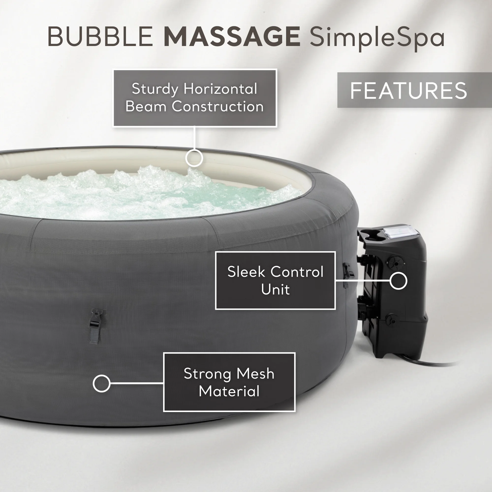 INTEX SimpleSpa Bubble Massage 4 Person Inflatable Hot Tub Spa w/ Jets