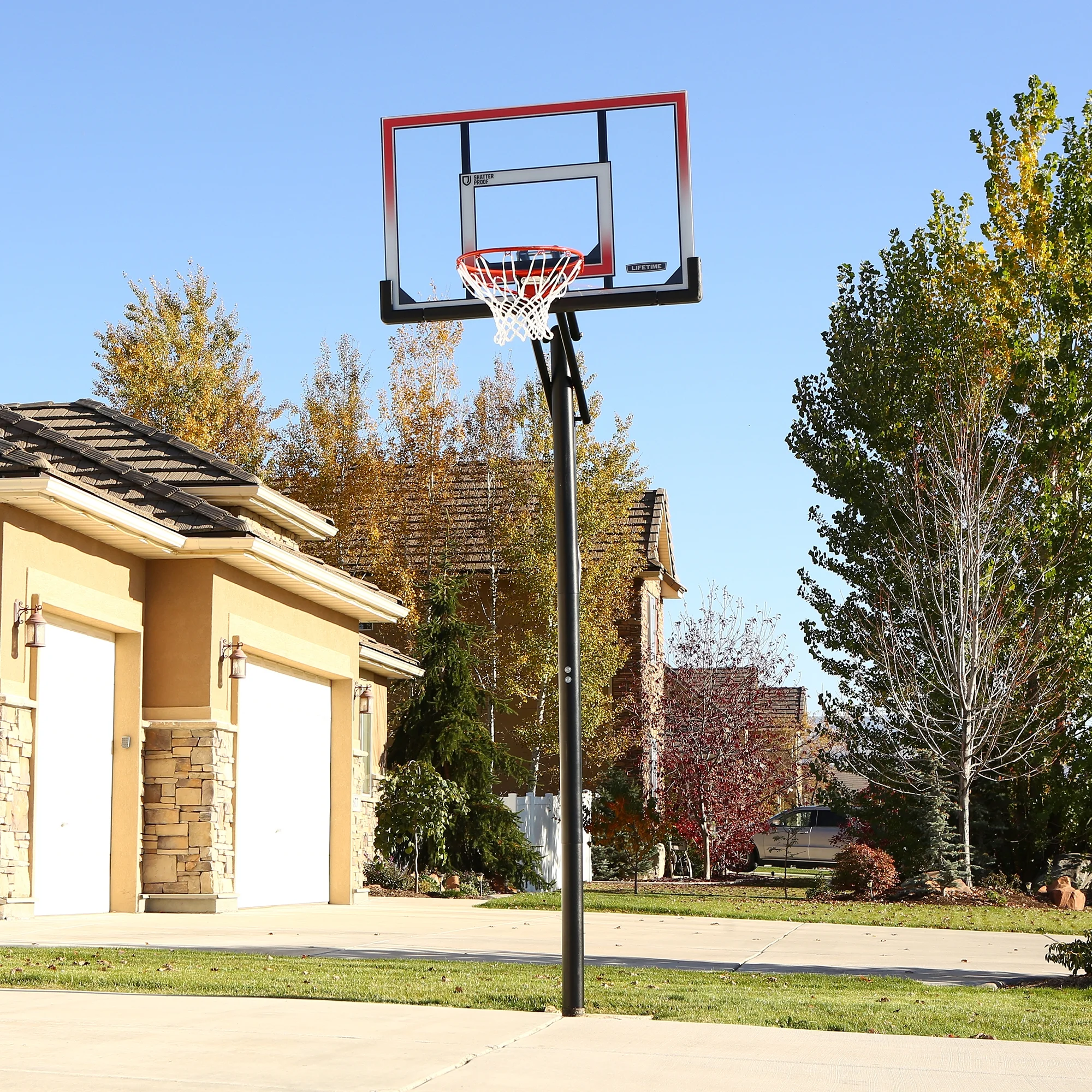 Lifetime 50-Inch Shatterproof Inground Basketball Hoop with Action Grip Adjustment & Slam-It Rim – Model 71799-Outdoor Play